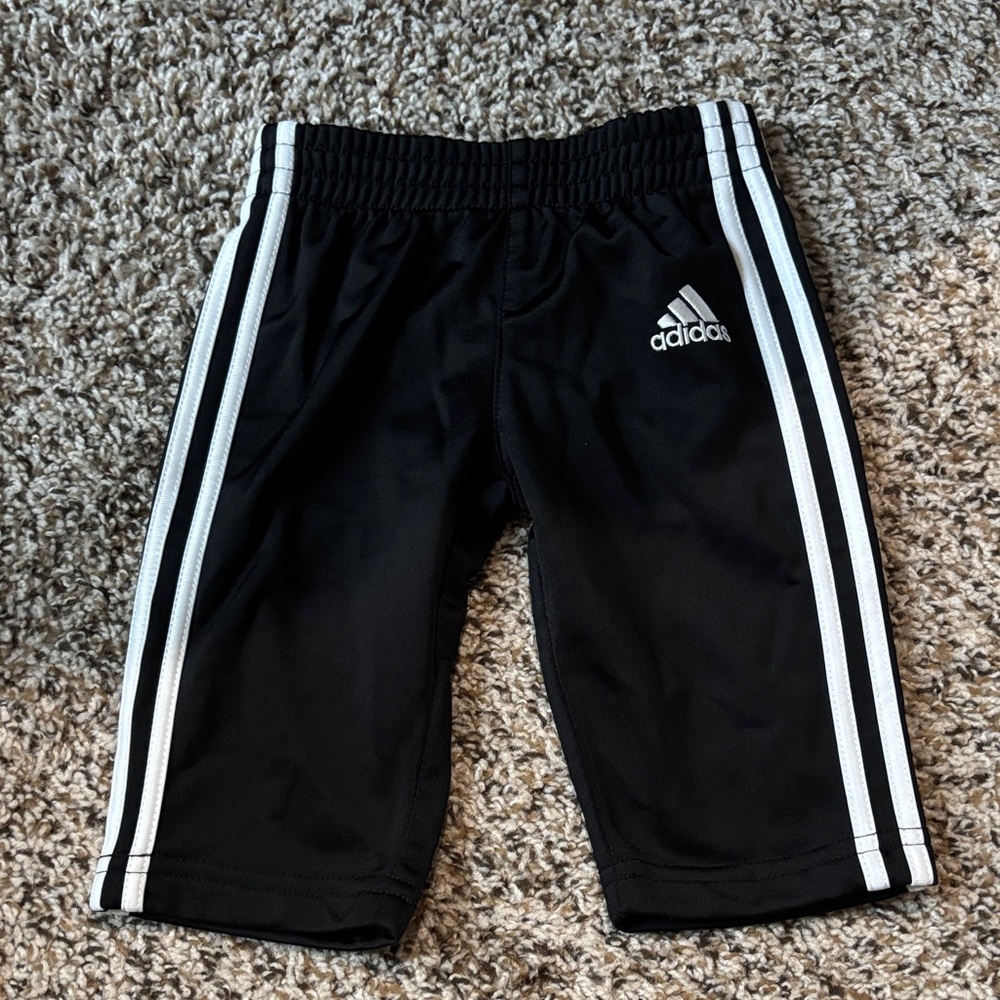 adidas Black Shorts with White Side Stripes - Infant 3 Months